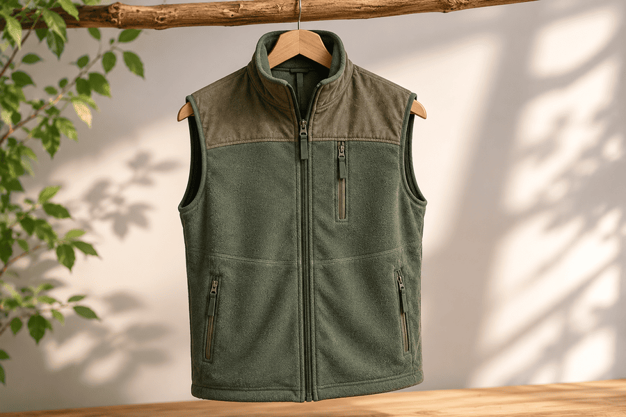 zelená vesta zateplená fleece mk_1
